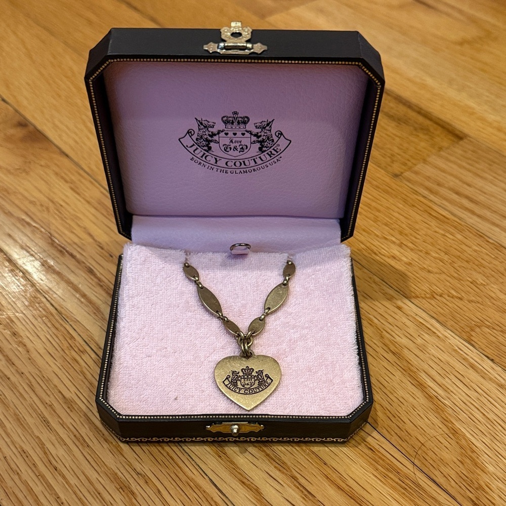 Juicy Couture Gold Heart Emblem Necklace